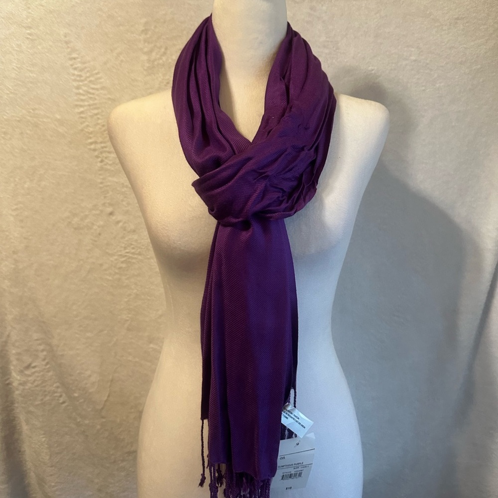 #1330 Set of 3 Beautiful Scarves - purple, red, coral. Never worn